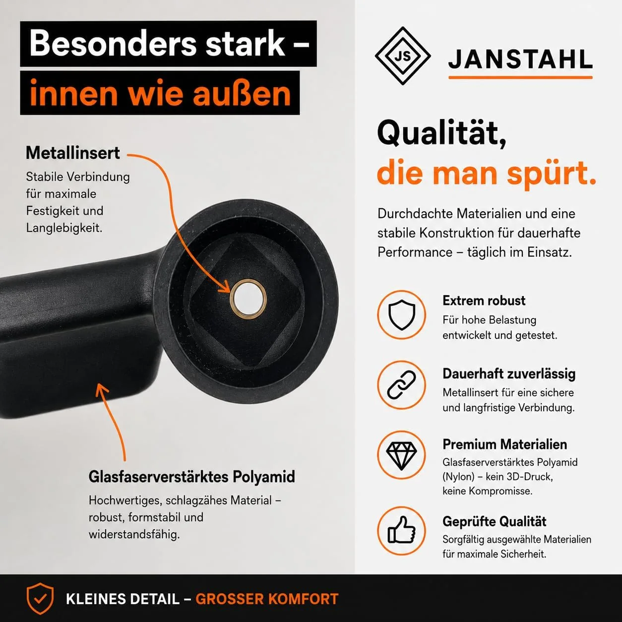 WOMOFIX EasyGrip Schiebetürgriff im Größenvergleich zum Originalteil am Fiat Ducato